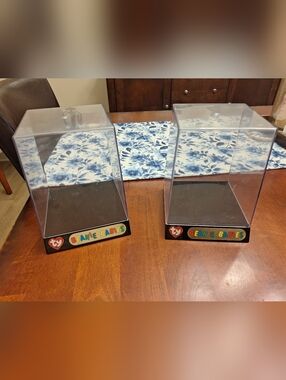 TY Beanie Babies Display Case Pair - Clear Plastic